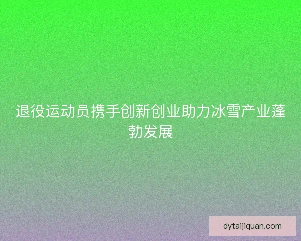 退役运动员携手创新创业助力冰雪产业蓬勃发展