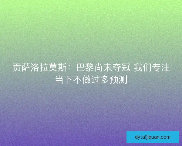 贡萨洛拉莫斯：巴黎尚未夺冠 我们专注当下不做过多预测